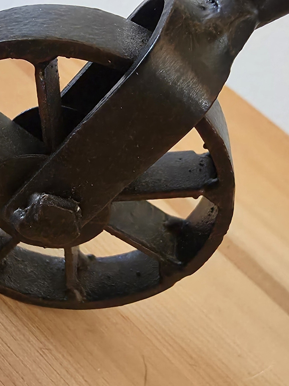 Handmade Black Metal Penny-farthing Bicycle Sculptural Home Art - Picture 5 of 8